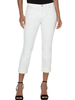 Outlet NIC+ZOE Liverpool - Charlie Crop With Rolled Hem White