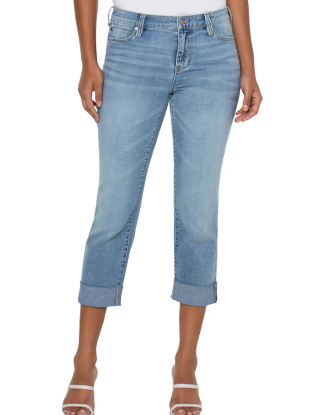 Store NIC+ZOE Liverpool - Charlie Crop With Rolled Hem Light Wash