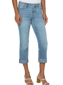 Store NIC+ZOE Liverpool - Charlie Crop With Rolled Hem Light Wash