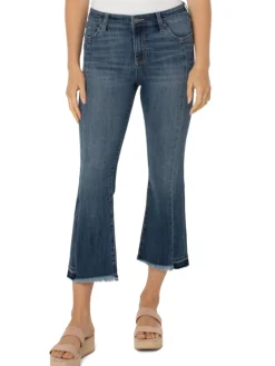 Hot NIC+ZOE Liverpool - Hannah Crop Flare Dark Wash