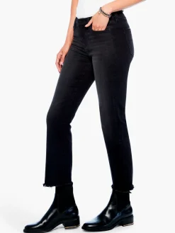 Best Sale NIC+ZOE Liverpool - Hannah Cropped Flare W/ Fray Hem Black Denim