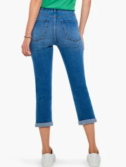 Outlet NIC+ZOE Liverpool Chloe Crop Skinny Jean With Rolled Cuff Denim