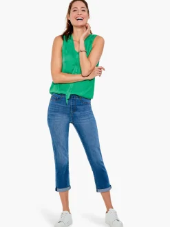 Outlet NIC+ZOE Liverpool Chloe Crop Skinny Jean With Rolled Cuff Denim