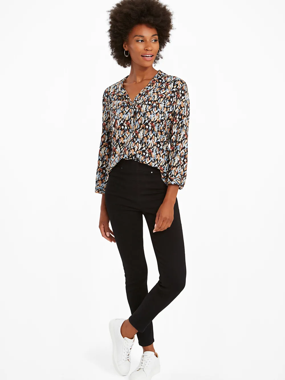 Fashion NIC+ZOE Liverpool Chloe Hi-Rise Ankly Skinny Jean Black