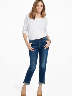 Outlet NIC+ZOE Liverpool Marley Girlfriend Roll Cuff Jean Deep Denim