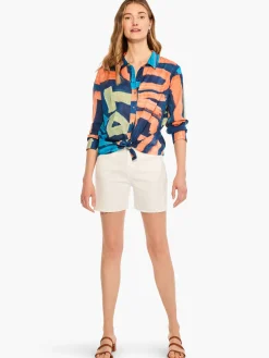 Flash Sale NIC+ZOE Love Art Joy Crinkle Shirt Indigo Multi