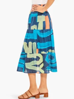 Store NIC+ZOE Love Art Joy Skirt Indigo Multi