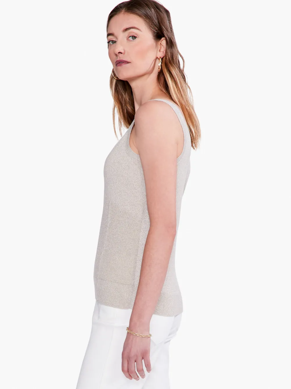 Cheap NIC+ZOE Lurex Corset Tank Sandshell