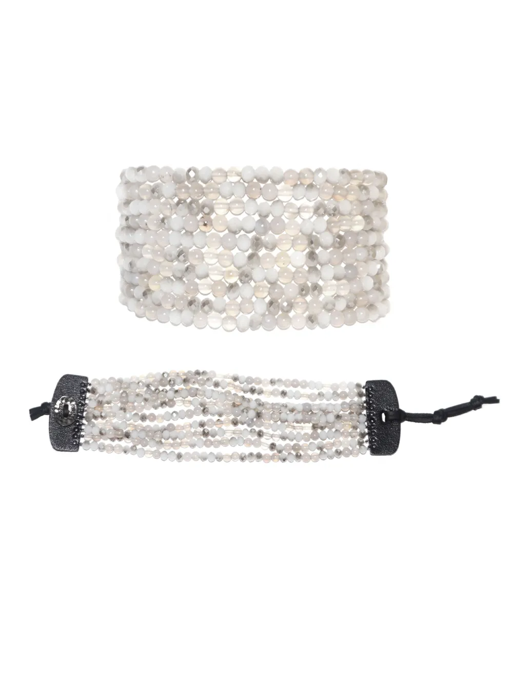 Discount NIC+ZOE Marlyn Schiff Beaded Strand Bracelet Grey