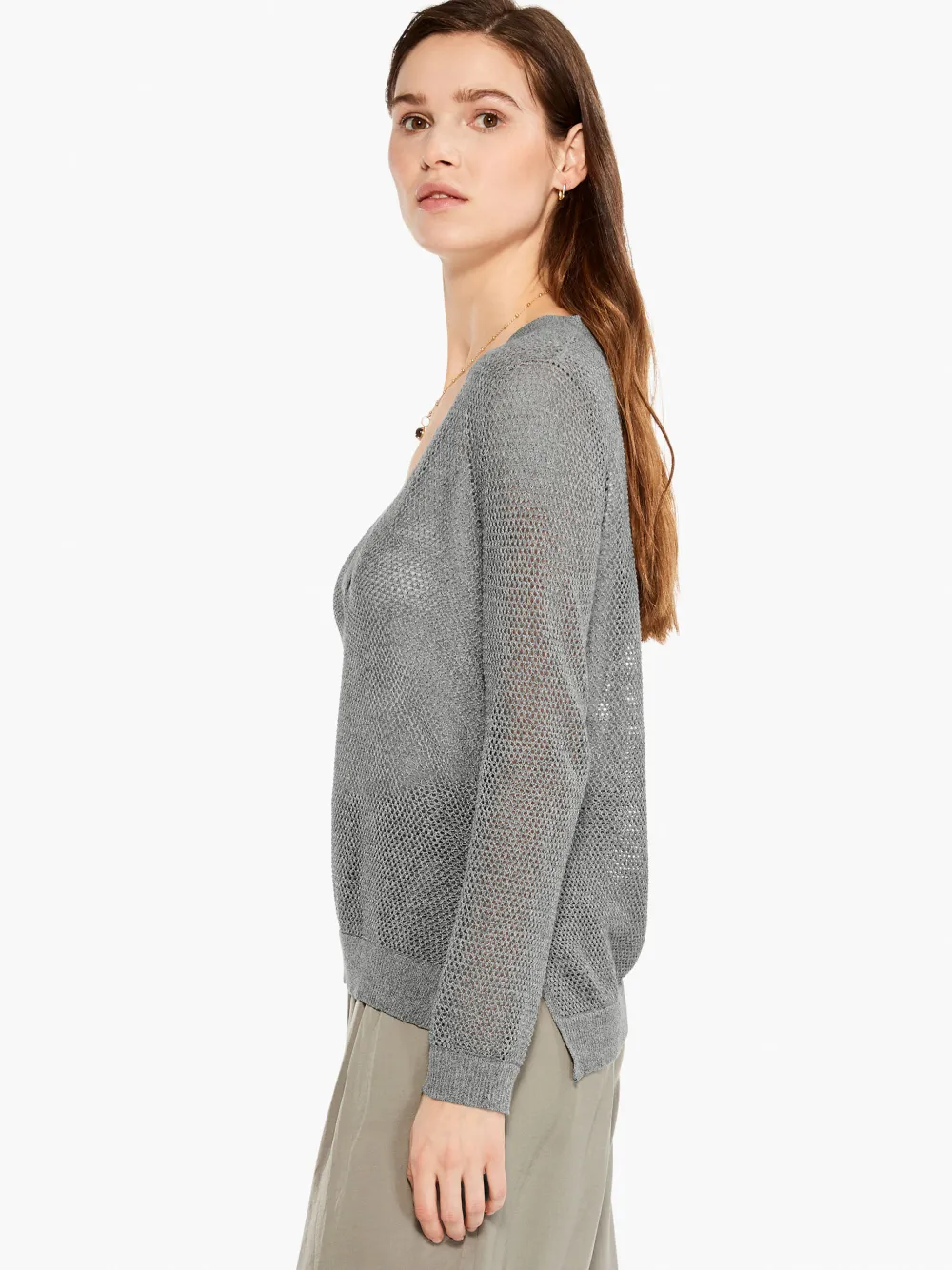 Best NIC+ZOE Mesh Stitch Sweater Tarragon