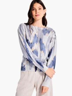 Sale NIC+ZOE Misty Ikat Sweater Grey Multi