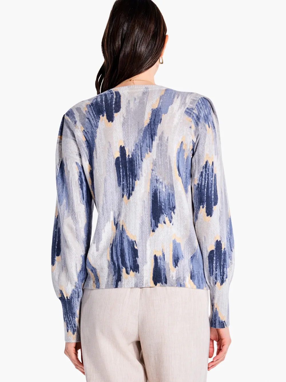 Sale NIC+ZOE Misty Ikat Sweater Grey Multi