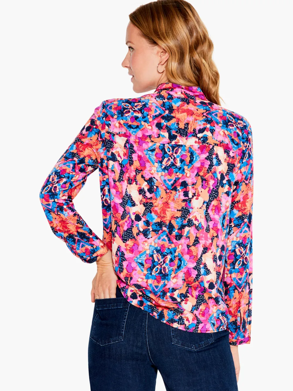 Shop NIC+ZOE Modern Kaleidoscope Top Pink Multi