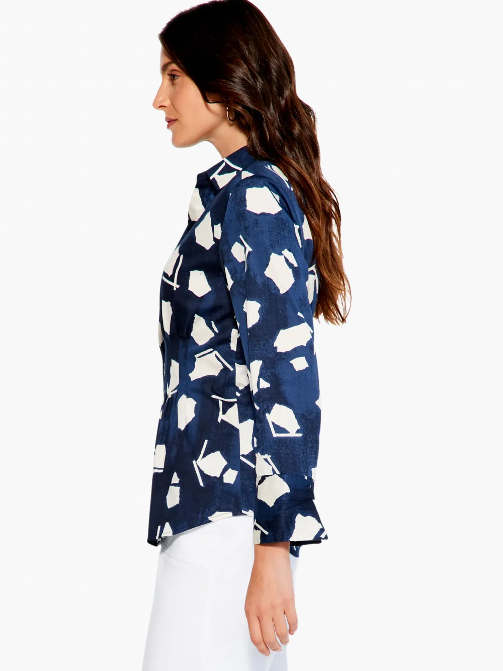 Flash Sale NIC+ZOE Mosaic Blues Shirt Indigo Multi