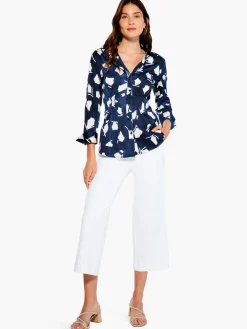 Flash Sale NIC+ZOE Mosaic Blues Shirt Indigo Multi