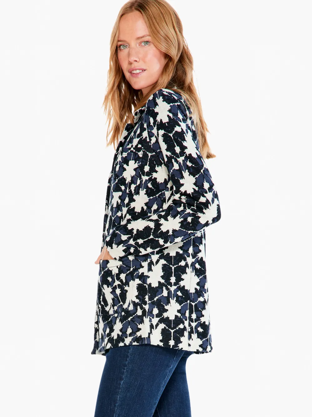 Flash Sale NIC+ZOE Mosaic Mix Knit Blazer Black Multi
