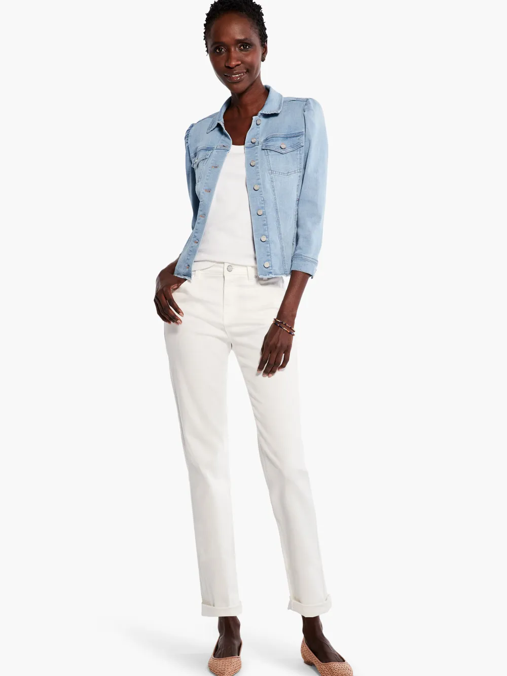 Best NIC+ZOE Nz Denim Femme Sleeve Denim Jacket Breeze