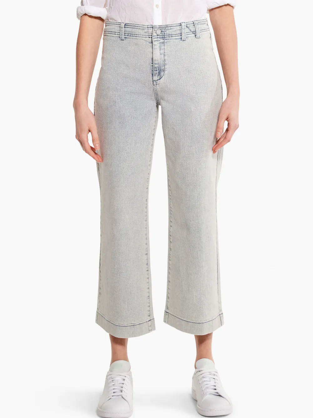 Outlet NIC+ZOE Nz Denim Mid Rise Wide-Leg Crop Jean Salt