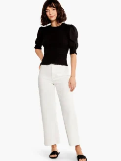 Store NIC+ZOE Nz Denim Mid Rise Wide-Leg Crop Jean Paper White