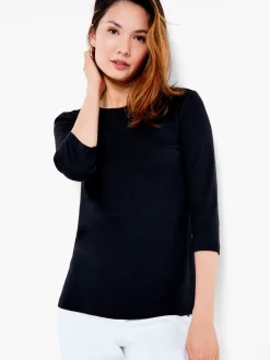 Discount NIC+ZOE Nzt 3/4 Sleeve Boat Tee Black Onyx