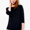 Store NIC+ZOE Nzt 3/4 Sleeve Boat Tee Black Onyx