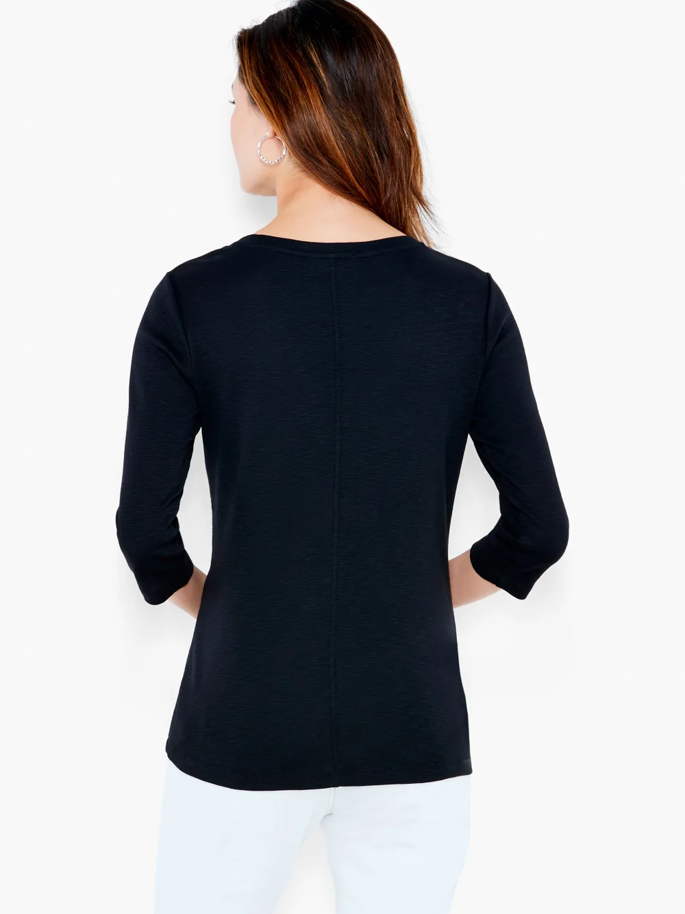 Sale NIC+ZOE Nzt 3/4 Sleeve Boat Tee Black Onyx