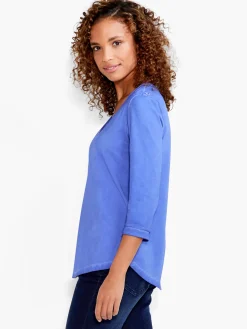 Shop NIC+ZOE Nzt 3/4 Sleeve Roll V Tee Seaglass