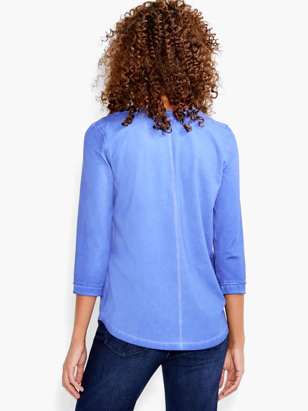 Shop NIC+ZOE Nzt 3/4 Sleeve Roll V Tee Seaglass
