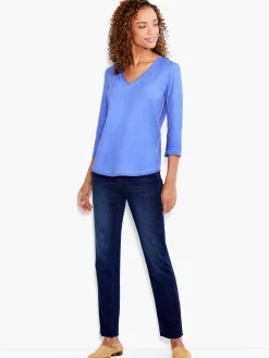 Shop NIC+ZOE Nzt 3/4 Sleeve Roll V Tee Seaglass