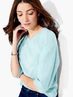 New NIC+ZOE Nzt Boat Neck Dolman Sleeve Tee Aquifer