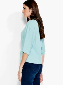Best Sale NIC+ZOE Nzt Boat Neck Dolman Sleeve Tee Aquifer