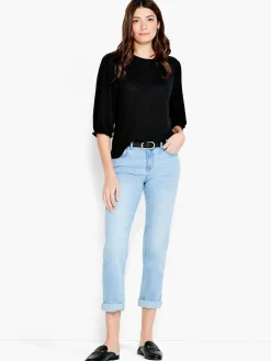 Hot NIC+ZOE Nzt Crew Neck 3/4 Pleated Sleeve Tee Black Onyx