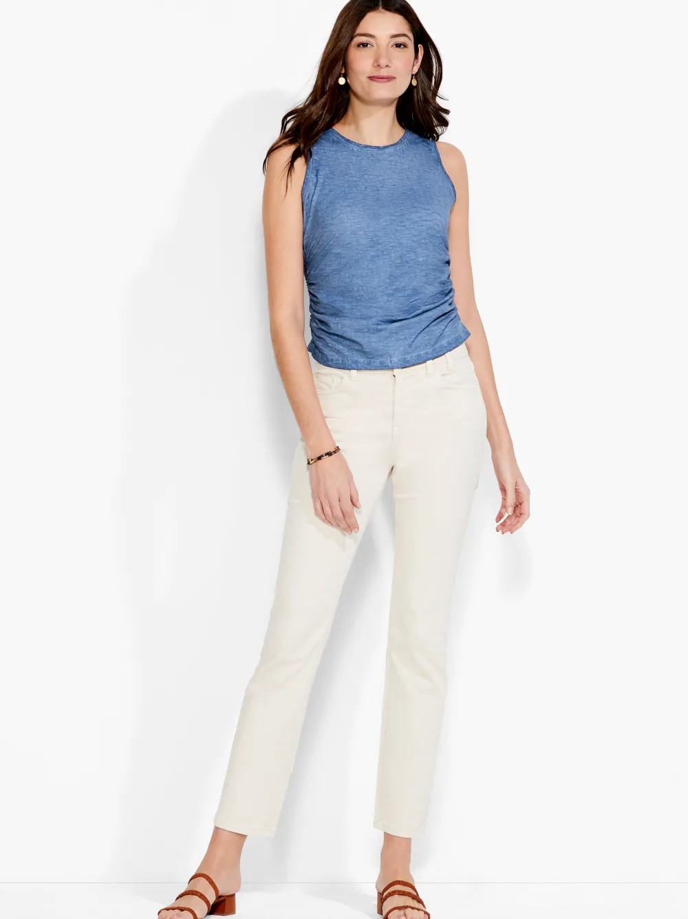 Cheap NIC+ZOE Nzt Crew Ruched Tank Harbor Blue