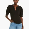 Hot NIC+ZOE Nzt Elbow Sleeve Split Neck Tee Black Onyx