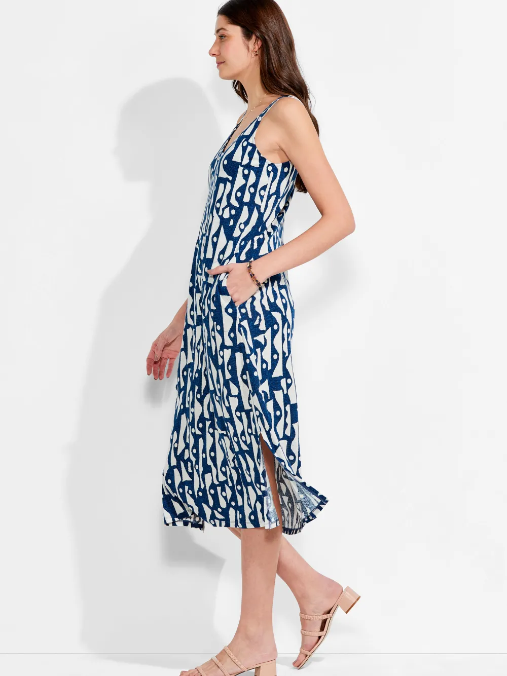 Clearance NIC+ZOE Nzt High Seas Tank Dress Blue Multi
