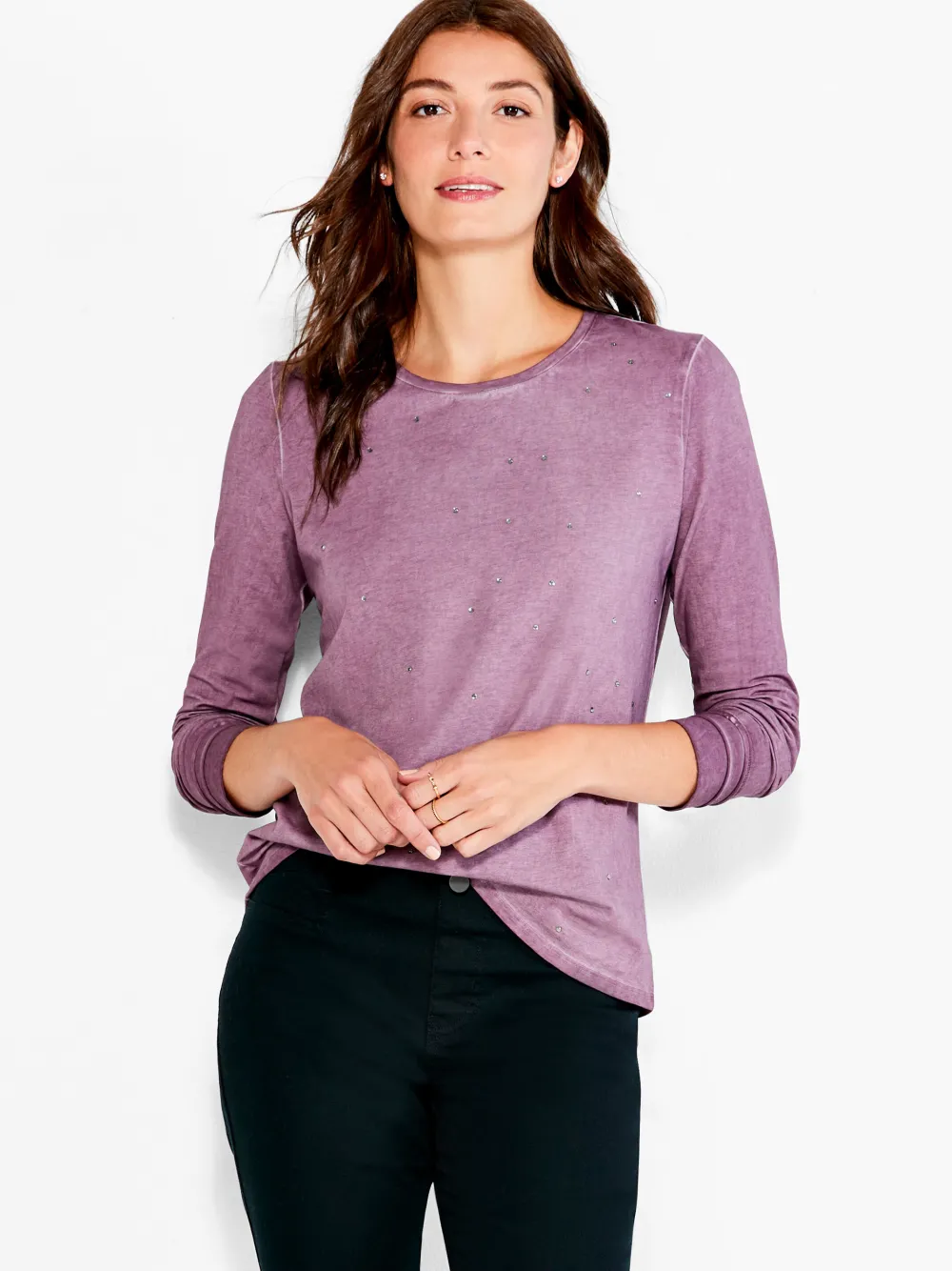 Hot NIC+ZOE Nzt Long Sleeve Crew Sparkle Tee Boysenberry