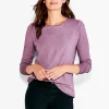 Outlet NIC+ZOE Nzt Long Sleeve Crew Sparkle Tee Boysenberry