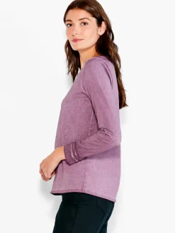 Outlet NIC+ZOE Nzt Long Sleeve Crew Sparkle Tee Boysenberry