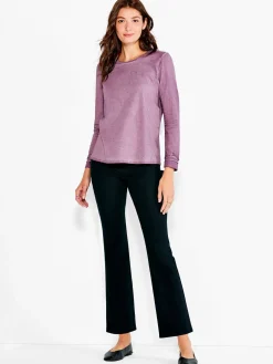 Outlet NIC+ZOE Nzt Long Sleeve Crew Sparkle Tee Boysenberry