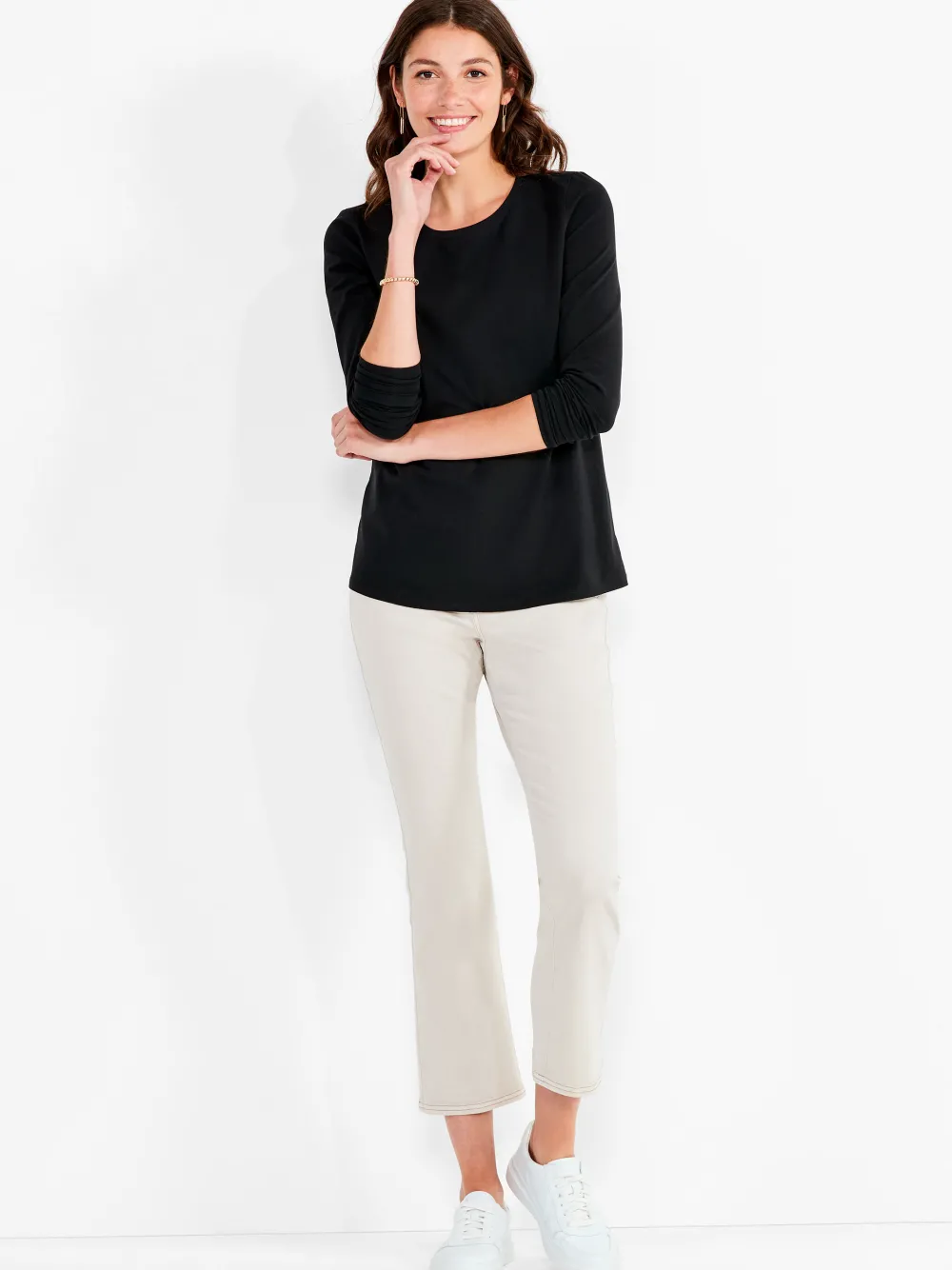 Store NIC+ZOE Nzt Long Sleeve Crew Tee Black Onyx