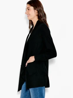 Best Sale NIC+ZOE Nzt Long Sleeve Drape Cardigan Black Onyx