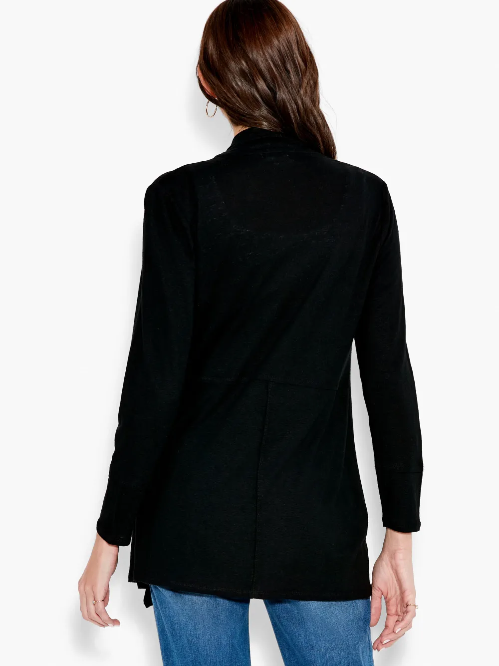 Cheap NIC+ZOE Nzt Long Sleeve Drape Cardigan Black Onyx