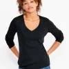 Clearance NIC+ZOE Nzt Long Sleeve V Tee Black Onyx