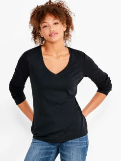 Clearance NIC+ZOE Nzt Long Sleeve V Tee Black Onyx