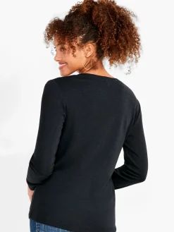Clearance NIC+ZOE Nzt Long Sleeve V Tee Black Onyx