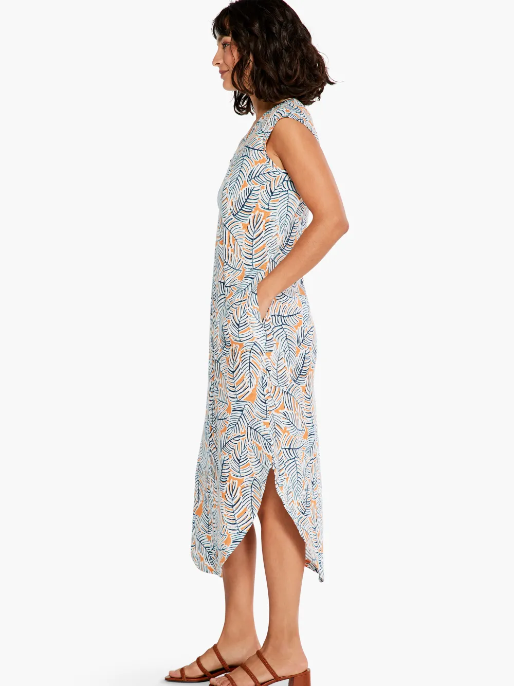 Sale NIC+ZOE Nzt Palm Scoop Tank Dress Orange Multi