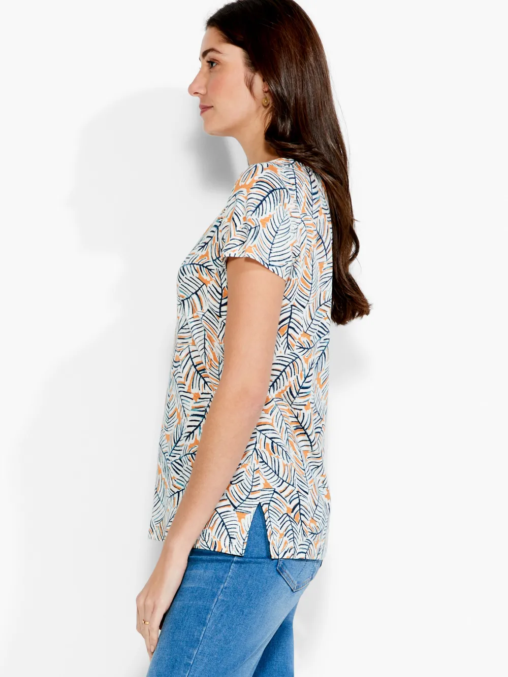 Cheap NIC+ZOE Nzt Palm Short Sleeve V Tee Orange Multi