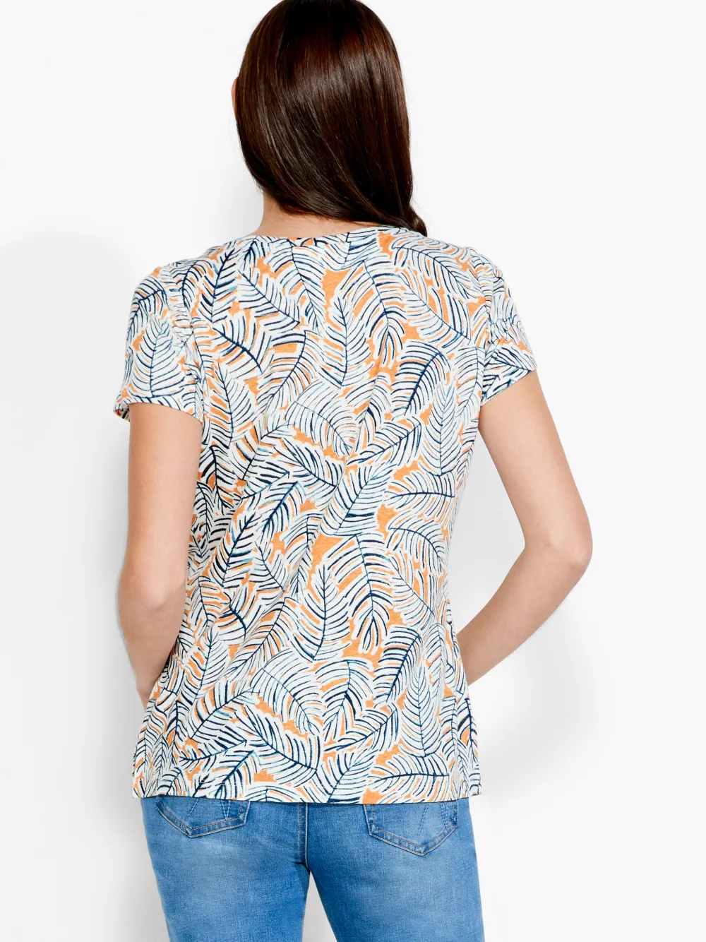 Cheap NIC+ZOE Nzt Palm Short Sleeve V Tee Orange Multi