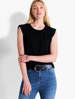 Hot NIC+ZOE Nzt Power Shoulder Crew Tank Black Onyx