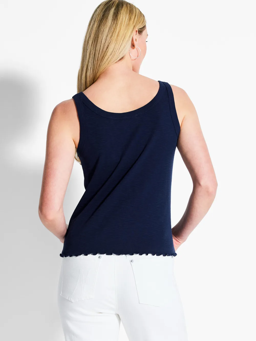 Store NIC+ZOE Nzt Scoop Lettuce Edge Tank Dark Indigo